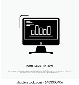 Chart, Analytics, Business, Computer, Diagram, Marketing, Trends solid Glyph Icon vector