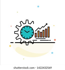 Chart, Analytics, Graphs, Market, Schedule, Time, Trends Abstract Flat Color Icon Template