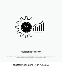 Chart, Analytics, Graphs, Market, Schedule, Time, Trends solid Glyph Icon vector