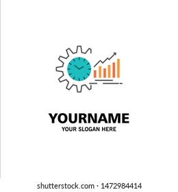 Chart, Analytics, Graphs, Market, Schedule, Time, Trends Business Logo Template. Flat Color
