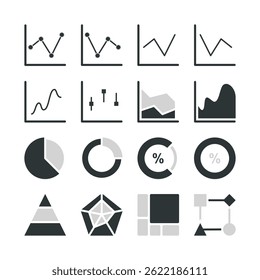 Chart and Analytics Icon Pack – Solid Style