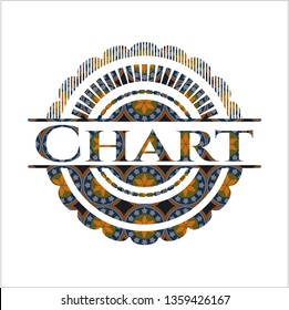 Chart arabesque badge. arabic decoration.