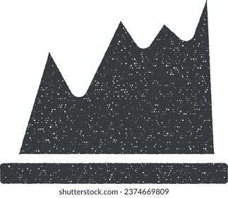 Chart area icon vector illustration in stamp style
