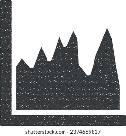 Ilustración vectorial de área de gráfico en estilo de sello