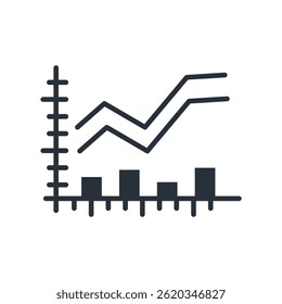 ícones da área do gráfico isolados no Plano de Fundo Branco. Design de estilo plano
