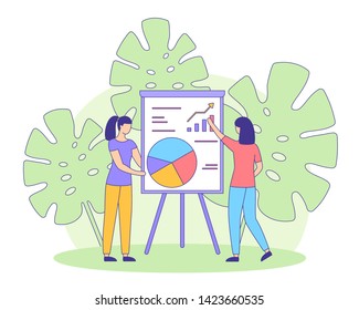 chart with arrow and flag. Financial Strategy banner. Startup modern graphic design poster. People color creative vector illustration