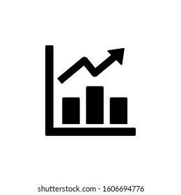 Chart arrow up graph bar histograms icon. Simple business performance icons for ui and ux, website or mobile application