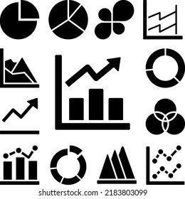 Chart arrow up graph bar histograms icon in a collection with other items