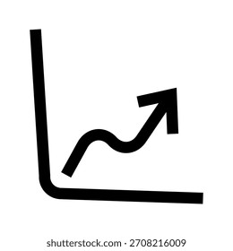 Diagrammpfeil wächst Symbol auf weißem Hintergrund