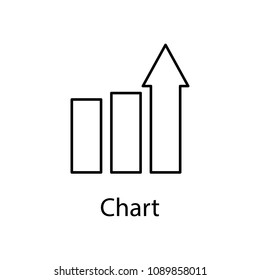 chart with arrow icon. Element of web icon with name for mobile concept and web apps. Detailed chart with arrow icon can be used for web and mobile. Premium icon on white background
