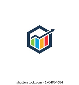 Logo de gráfico y flecha / diseño de iconos