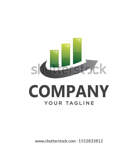 chart arrow logo modern. market economy logo gradient.