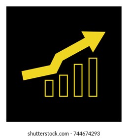 Chart with arrow sign icon. Success diagram symbol. Statistics vector