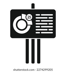 Chart banner icon simple vector. Market target. Business share