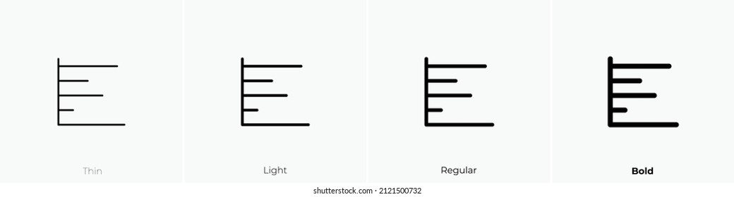 chart bar alt icon. Thin, Light Regular And Bold style design isolated on white background