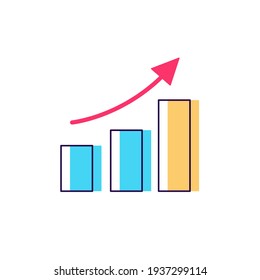 Chart Bar With Arrow Bar Diagram Vector