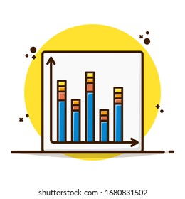 Chart Bar Business, Infographic Business Vector Illustration. Set Business, Chart, Finance, Update, Marketing, Strategy. Flat Cartoon Style Suitable for Sticker, Wallpaper, Icon, etc.