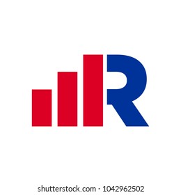 chart bar of business vector logo.
