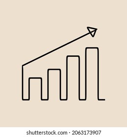 chart bar bussiness oneline continuous line art