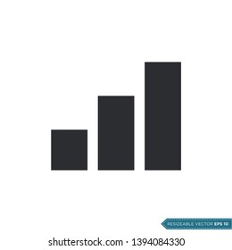 Chart Bar Finance Icon Vector Template Flat Design
