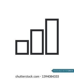 Chart Bar Finance Icon Vector Template Flat Design