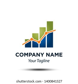 Chart Bar Finance Icon Vector Logo Template