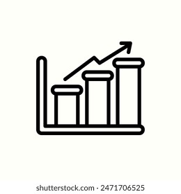 chart bar icon, isolated line icon