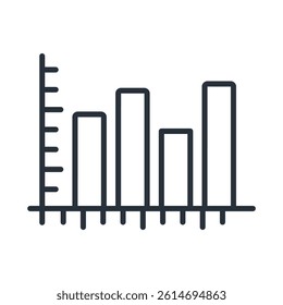 chart bar icons isolated on White Background. Flat style design