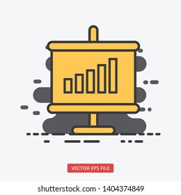 Chart bar increase modern business vector icon