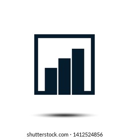 Chart bar, insurance icon vector logo template flat design. Investment statistic graph illustration design.