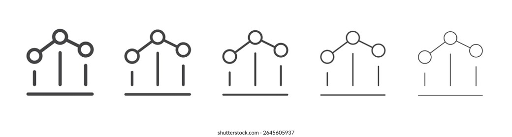 Chart bar line icon outline ilustration vector symbol