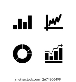 Barra do Gráfico Linha do Gráfico Gráfico Pizza do Gráfico e Ícone do Gráfico Definido para Aplicativo Móvel