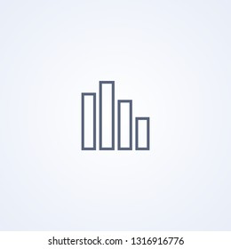 Chart bar, vector best gray line icon on white background, EPS 10