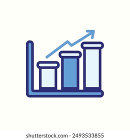 chart baricon, isolated blue icon theme seo