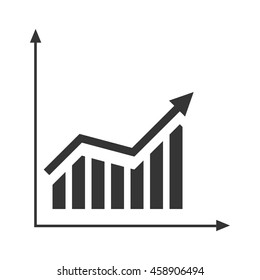 Chart with bars growth vector design