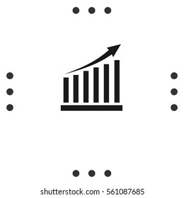 Chart with bars increase  icon. increase sign icon. Finance graph symbol.