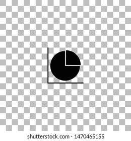 Chart. Black flat icon on a transparent background. Pictogram for your project