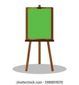 Chart Blank flip board green Chroma key Blank flip chart. Whiteboard and empty paper, presentation and seminar, vector illustration board presentation office icon flat isolated design vector 