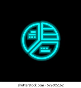 Chart blue glowing neon ui ux icon. Glowing sign logo vector