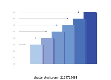 Chart, blue graph, infographic element. 