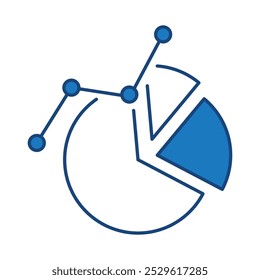 Chart Blue Icon. Business Statistics, Diagrams and Graphs Icon Editable Stroke Vector Illustration