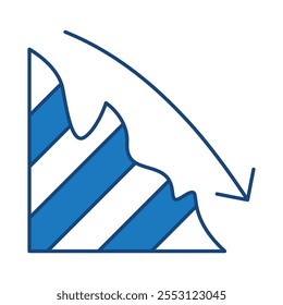 Chart Blue Icon. Business Statistics, Diagrams and Graphs Icon Editable Stroke Vector Illustration