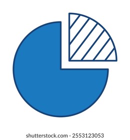 Chart Blue Icon. Business Statistics, Diagrams and Graphs Icon Editable Stroke Vector Illustration