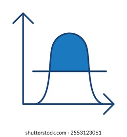 Chart Blue Icon. Business Statistics, Diagrams and Graphs Icon Editable Stroke Vector Illustration