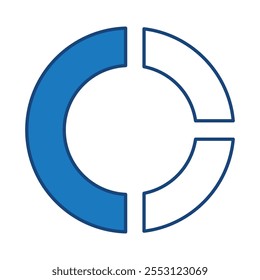 Ícone Azul do Gráfico. Estatísticas de Negócios, Diagramas e Gráficos Ícone Editável Traçado Vetor Ilustração