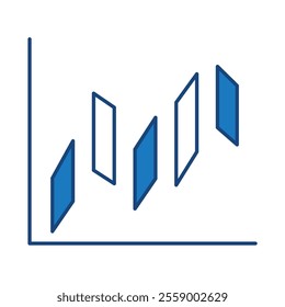 Chart Blue Icon. Business Statistics, Diagrams and Graphs Icon Editable Stroke Vector Illustration