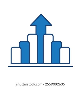 Chart Blue Icon. Business Statistics, Diagrams and Graphs Icon Editable Stroke Vector Illustration