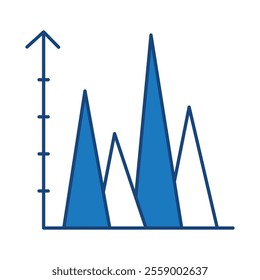 Chart Blue Icon. Business Statistics, Diagrams and Graphs Icon Editable Stroke Vector Illustration