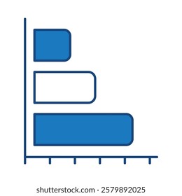 Chart Blue Icon. Business Statistics, Diagrams and Graphs Icon Editable Stroke Vector Illustration