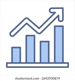 Chart Blue Icon Vector Illustration
